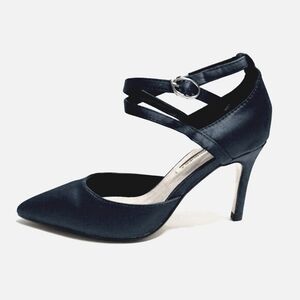Petite Navy Blue Satin Pump - Women's Small Size Heels